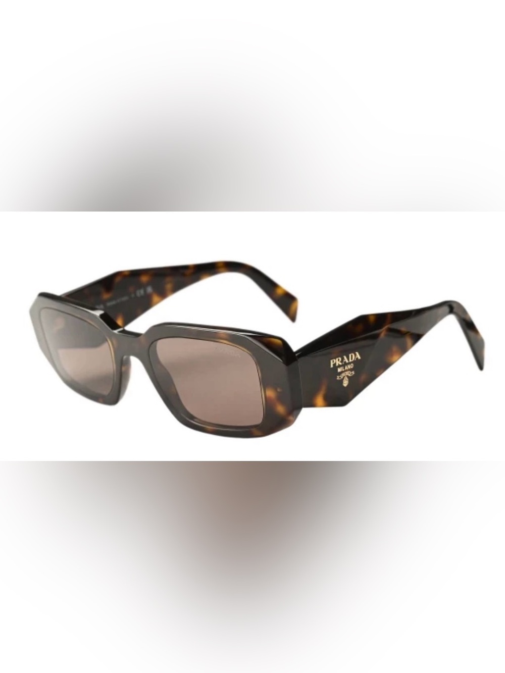 PRADA Sunglasses Small Geometric Havana Honey Tortoise - Picture 3 of 5
